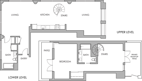Floor plan for studio, 1 bath, 1674 sqft